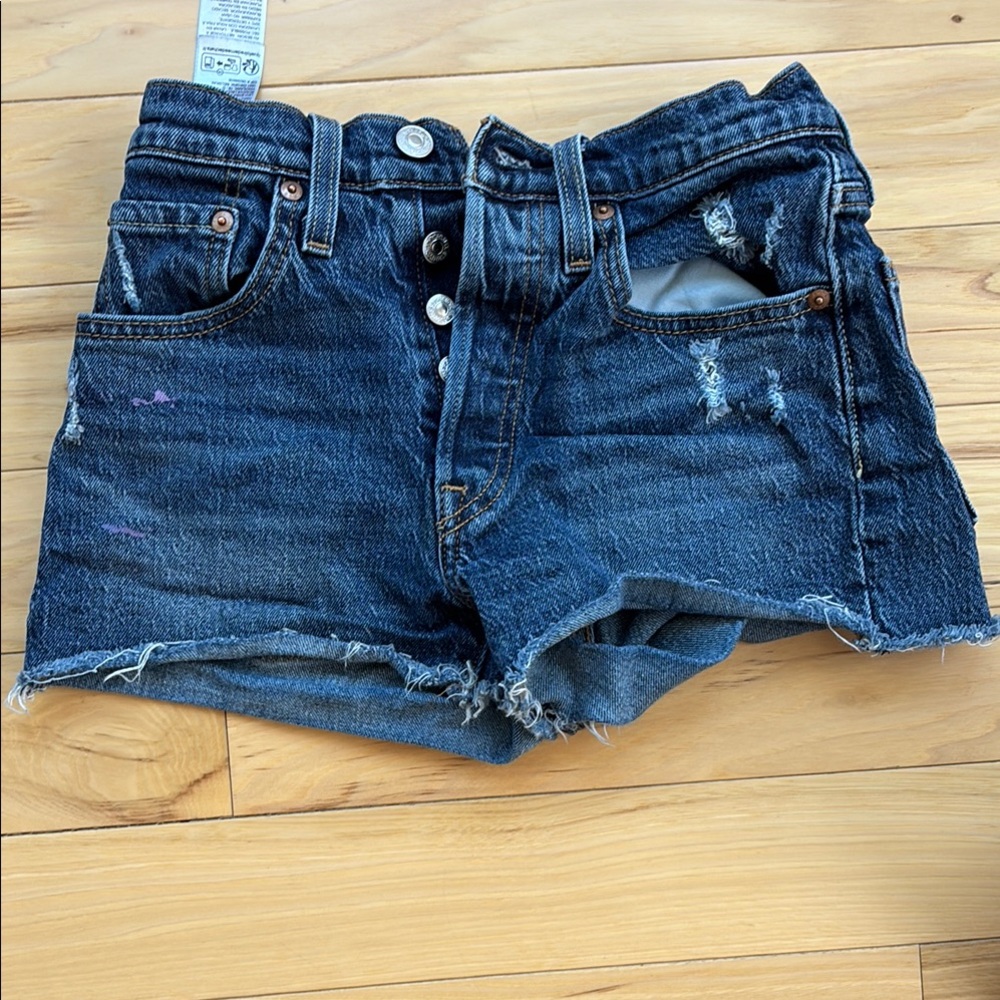 Distressed Denim Shorts